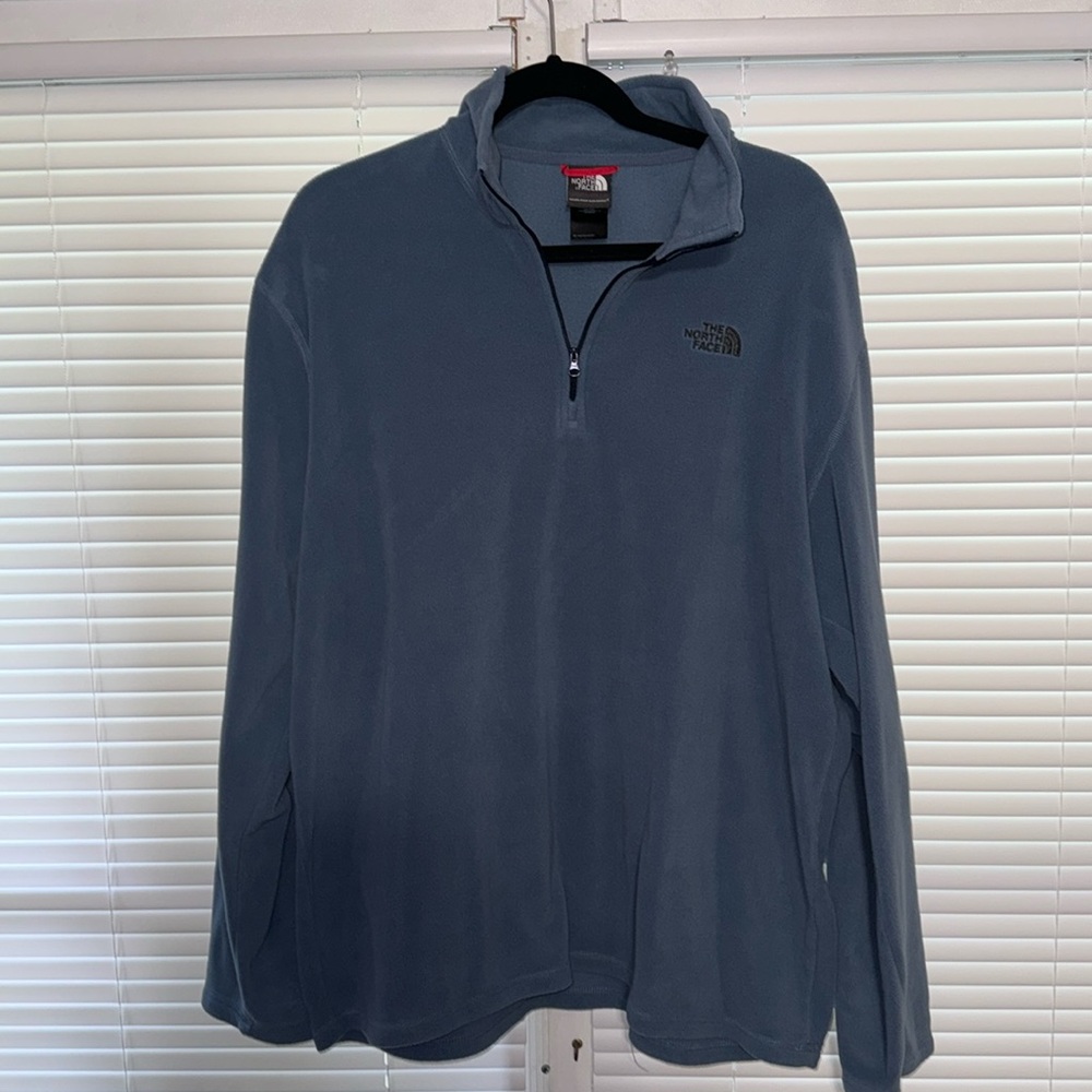 Blue North Face zip up pull over